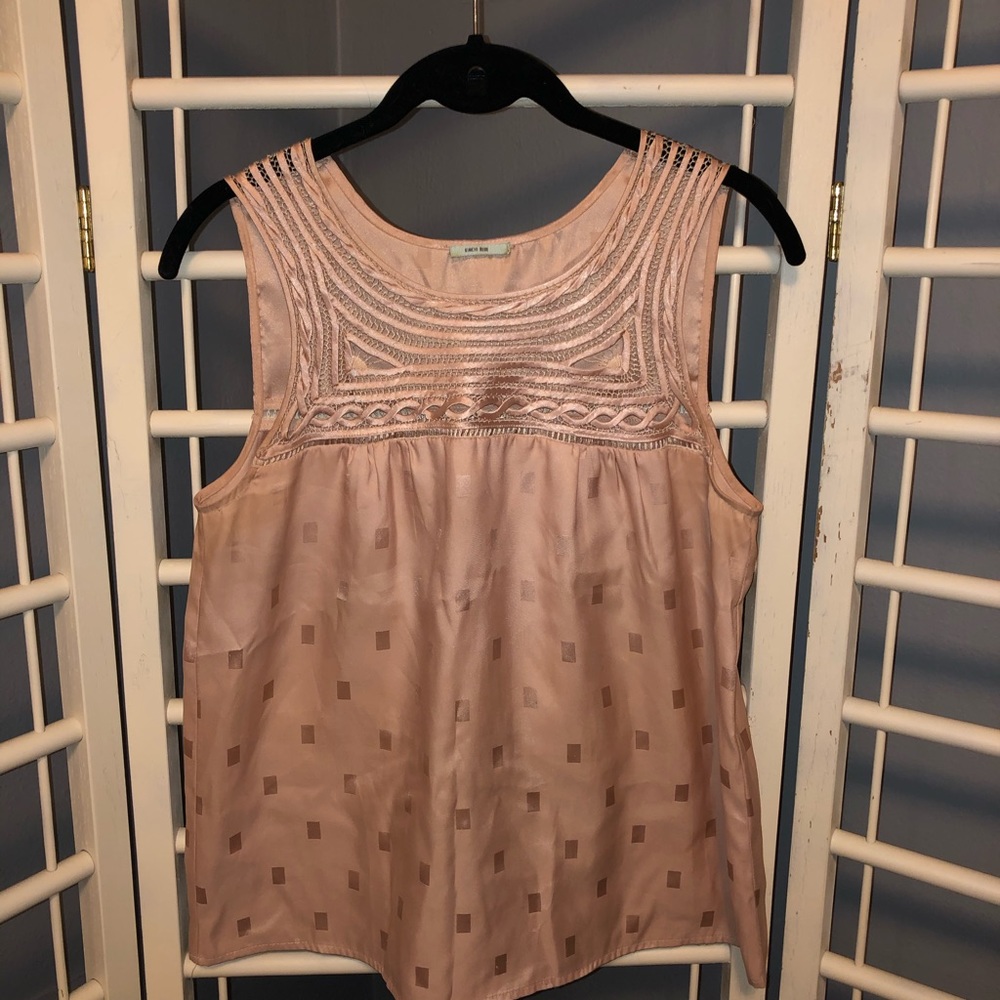 Pink silky tank top